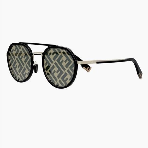 💯- New Authentic Fendi Pattern Pilot Men's Sunglasses FE40040U 02C 51 - Picture 13 of 16